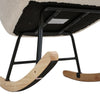 Upholstered Linen Fabric Rocking Chair Single Sofa Armchair Relaxing Padded Seat