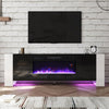 70inch TV Stand Cabinet & 36" Electric Fireplace 12 LED Lights Furniture Storage