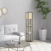 Tall Floor Lamp Rustic Reading Lamp 3 Tier Storage Shelf Home Office Living Room