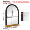 Vintage Frame Arched Wall Accent Mirror with Gold Shelf Bathroom Vanity Mirror