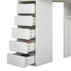 White Corner Dressing Table Makeup Desk Vanity Table 5 Drawers with Bubls