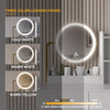 Modern Dressing Table Set with LED Light Mirror Stool Drawers Shelves Bedroom