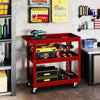 Heavy Duty Unity Cart Rolling Tool Cart with Flat Handle-Red