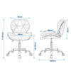 Computer Desk Chair Office Cushioned Chair Chrome Legs Swivel Fabric/PU/Velvet