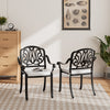3 Pcs Cast Aluminum Bistro Set Garden Furniture Dining Table Chair Cast Aluminum