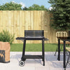 Charcoal BBQ Grill with Wheels Smoker Black Steel