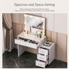 Modern Dressing Table Large Vanity Set with LED Mirror Cabinet Stool Drawers UK
