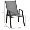Set of 4 Garden Dining Chair Set Outdoor w/ High Back Armrest Grey