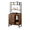 Industrial Office Display Cabinet with Bookshelf Large Storage 2 Tier Shelf