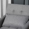 Single Chair Bed with Adjustable Backrest and Wheels for Living Room Grey