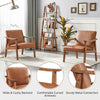 Yaheetech Armchair Sofa Accent PU Leather Chair Retro Lounge Chair