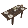 Extendable Dining Table 150cm Space Saving 4-6 Seat Wood Desk Kitchen Brown