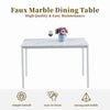 Rectangular White Marble MDF Top Dining Table Metal Frame Dining Room Kitchen