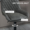 Adjustable 360 Degree Swivel Bar Stools, Set of 2 Bar Chairs, Grey