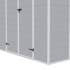 Garden Shed Double Windows 8 x 8 ft Grey Outdoor Apex Patio Plastic Storage Grey