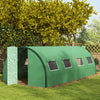 6 x 3(m) Upgraded Polytunnel Greenhouse with 2 Hinged Doors & 8 Windows, Green