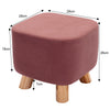 Square Footstool Footrest Pouffe Linen/Velvet/PU Leather Padded Children Seat