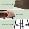 Set of 2 Bar Stools Faux Leather Seat Counter Stools Back Bar Stools