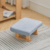 Small Padded Pouffe Foot Stool Wooden Legs Linen Fabric Footrest Seat Children