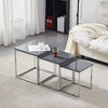 Nest Of 3 Nested Nesting Tables Side End Coffee Table Wooden for Living Room