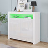 High Gloss 2 Doors Matt Body Sideboard Cupboard Kitchen Buffet Cabinet with LED