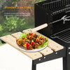Barbecue Grill Rectangular BBQ Steel Charcoal Outdoor Patio Garden Wheels