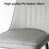 Faux Leather Upholstered Dining Chairs Set of 2 Thick Seat High Back Chair Grey