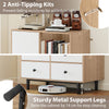 Kitchen Buffet Sideboard Mid Century Storage Cabinet with 4 Drawers Natural