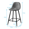 2X Bar Stools Fabric/Faux Leather Pub Chairs Breakfast Kitchen Metal Leg Modern