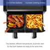 8-in-1 Air Fryer Double Digital Display Rapid Healthy Cooker Dual Basket 9L XXL