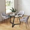 Round Glass Top Dining Table Living Room Kitchen Furniture Characteristic Frame