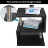 High Gloss Side Coffee Table 2 Tier Bedside End Table With LED Light Living Room