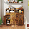 Kitchen Storage Cabinet 2 Door Buffet Sideboard with 2 Drawers Brown