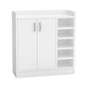2 Door Wooden Shoe Storage Cabinet Rack Stand Cupboard With Side Shelves Rack