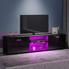 Modern High Gloss 2 Door TV Stand Unit Cabinet Entertainment Lowboard LED Light