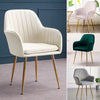2/4PCS Dining Chairs Velvet Set Padded Seat Metal Leg Kitchen Chair Home Office