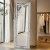 Rectangle Wall Full Length Mirror Crushed Diamond Crystal Bevelled Full Body