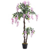 Artificial Pink Wisteria Flower Tree Potted Fake House Plant Home Outdoor Décor