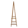 Wooden Clothes Rail Garment Hanging Rack Coat Display Stand With 2 Layer Shelves