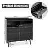 Kitchen Storage Cabinet Wooden Buffet Sideboard Cupboard 2 Sliding Glass Doors