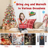 COSTWAY 100 CM Pre-Lit Artificial Christmas Tree Snow Flocked Potted Xmas Tree