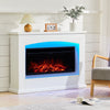 34" Electric Fire Surround Set Fireplace LED Log Flame Heater Adjustable Lights