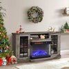 Electric Fireplace Set w/ TV Stand Fire Log Stove Unit Cabinet 3 Color LED Flame