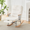 Rocking Chair Boucle Fabric Armchair with Backrest & Footrest for Living Room