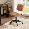 Adjustable PU Leather Office Chair Mobile Desk Chair Swivel Leisure Chair-Orange