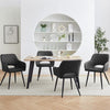 Grey Dining Chairs Set of 2 Faux Leather Diamond Seat with Hole Modern Chair