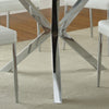 Round Glass Dining Table 90cm Clear Tempered Glass Top with Chrome X-Shaped Legs