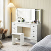 Dressing Table Vanity Makeup Desk With LED Mirror And Stool 7 Drawers