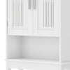 Bathroom Storage Shelf Over Toilet, 60x20x170cm, White Cabinet Unit