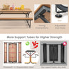 183CM Picnic Table Bench Set Outdoor Dining Table & 2 Benches Umbrella Hole